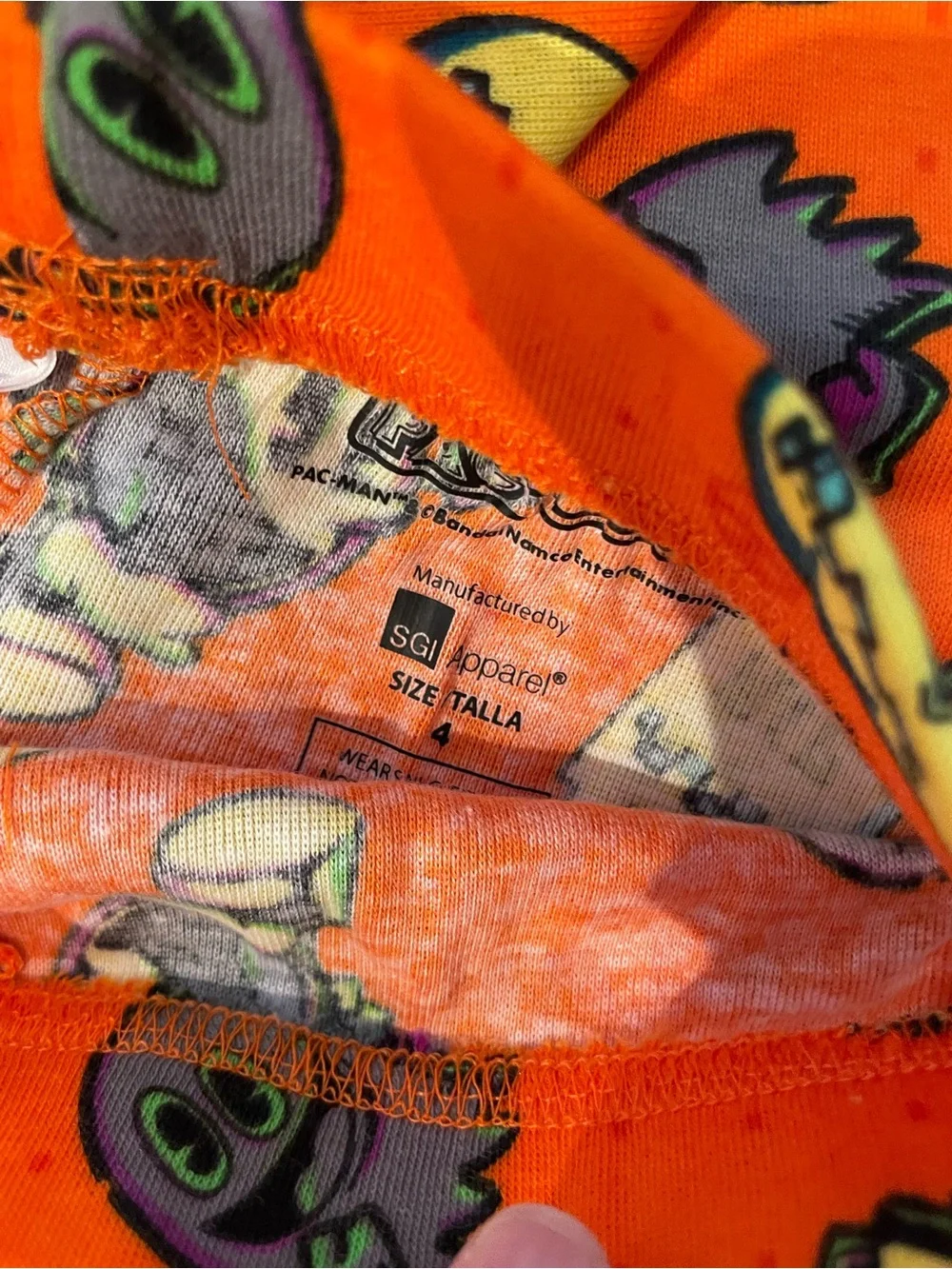 Pac-Man Boys Halloween Long Sleeve 2pc Pajama Set Black/Orange size 4 NWT